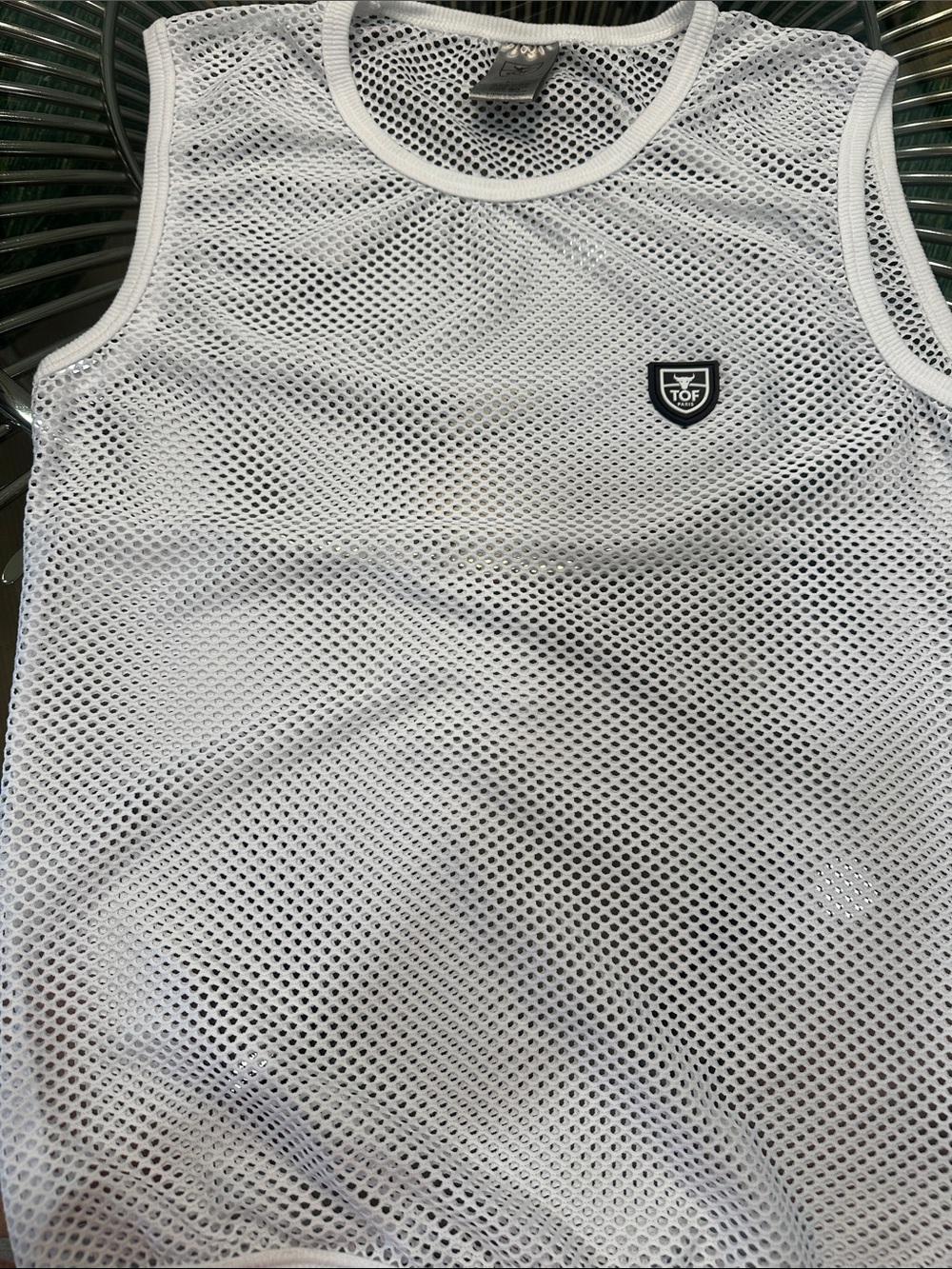 Tof Paris White Men's Mesh Tank Top